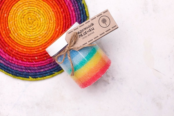 Scrub-chewing gum Rainbow lollipop